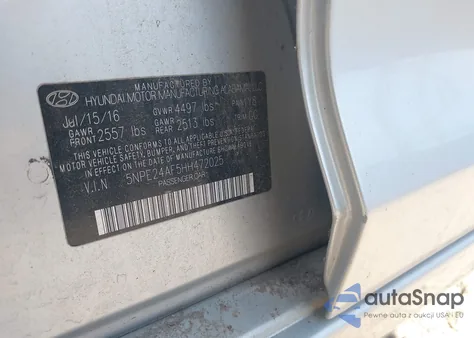2017 Hyundai Sonata from USA, damaged, VIN 5NPE24AF5HH472025